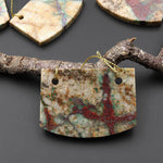 From the Old Arizona Copper Mine~ 2 Two Hole Pendant Natural Copper in Chrysocolla Flat Rectangle Locket Saddle Shape