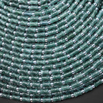 AAA Small Natural Guatemalan Jade Smooth Bamboo Tube Cylinder Beads 15.5" Strand