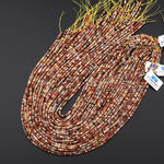 Faceted Natural Alashan Agate 3mm Rondelle Beads Micro Diamond Cut Gemstone 15.5" Strand