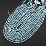 AAA Small Natural Guatemalan Jade Smooth Drum Barrel Rice Beads 15.5" Strand