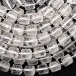 AAA Natural Rock Quartz Smooth Barrel Drum Tube 9mm 10mm Beads 15.5" Strand