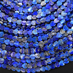 Natural Blue Lapis Carved 6mm Smooth Heart Beads Gemstone 15.5" Strand
