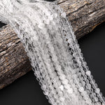 Natural Rock Quartz Heart 8mm Beads Center Drilled Gemstone 15.5" Strand