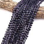 Carved Blue Goldstone Smooth Heart Beads 6mm Gemstone 15.5" Strand