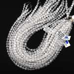 Natural Natural Rock Crystal Quartz Carved Heart Beads 6mm Gemstone 15.5" Strand