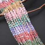 Natural Multicolor Gemstone Heart 6mm Beads Rose Quartz Amazonite Citrine Aventurine Cherry Quartz 15.5" Strand