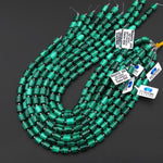 AAA Natural Green Malachite Smooth Tube Cylinder Beads 8x10mm 15.5" Strand