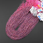 Natural Burma Ruby Faceted 2mm 3mm Round Beads Real Gemstone Micro Diamond Cut 15.5" Strand