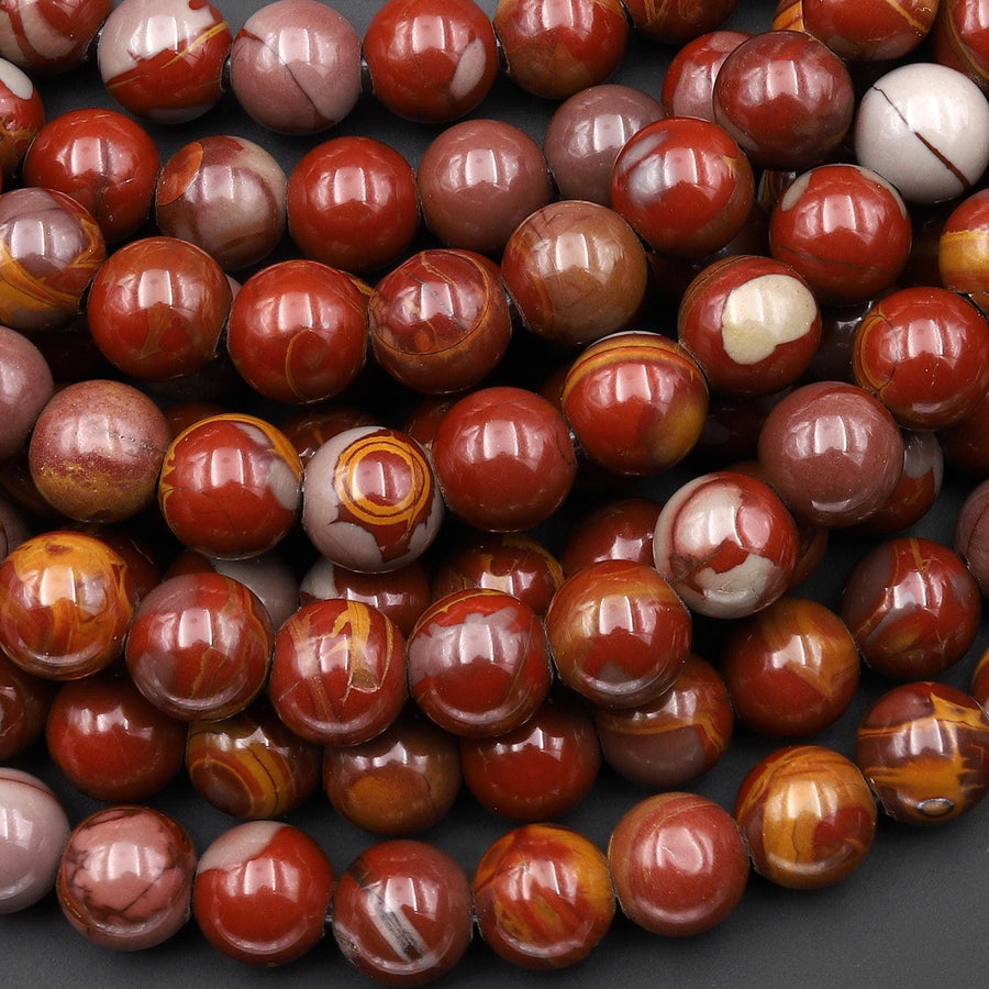 AAA Large Hole Beads 2mm 3mm Drill Natural Australian Noreena Jasper 8mm 10mm Round Beads 8" Strand