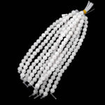 AAA Large Hole Beads 2mm 3mm Drill Natural Pristine White Ice Mountain Jade 8mm 10mm Round Beads 8" Strand
