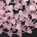 Natural Pink Rose Quartz 12mm Beads Gemstone Puffy Heart Vertically Drilled 15.5" Strand