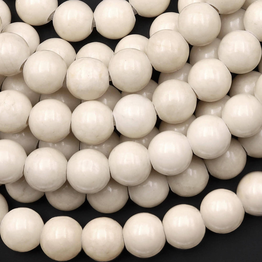 AAA Large Hole Beads 2mm 3mm Drill Natural Fossil Jasper Aka Riverstone 6mm 8mm 10mm Round Beads 8" Strand