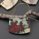 From the Old Arizona Copper Mine~ 2 Two Hole Pendant Natural Copper in Chrysocolla Flat Rectangle Locket Saddle Shape