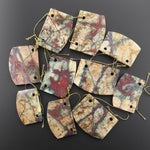 From the Old Arizona Copper Mine~ 2 Two Hole Pendant Natural Copper in Chrysocolla Flat Rectangle Locket Saddle Shape