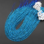 AAA Faceted Natural Blue Apatite 3mm Thin Rondelle Beads Gemstone 15.5" Strand