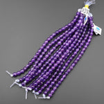 Large Hole Beads 2mm 3mm Drill AAA Natural Amethyst 8mm 10mm Round Beads 8" Strand