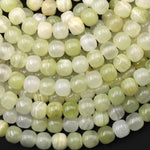 AAA Natural Green Calcite Short Cylinder Barrel 8mm Beads Aka Afghanistan Jade 15.5" Strand
