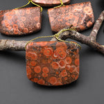 Natural Desert Rose Jasper Rectangle Saddle Locket Shaped Pendant Side Drilled Gemstone