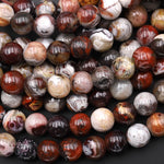 AAA Large Hole Beads 2.5mm Drill Natural Laguna Lace Agate 8mm Round Beads 8" Strand