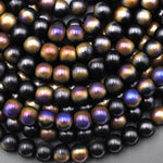 Mystic Rainbow Bronze Black Titanium Agate 6mm 8mm 10mm Round Beads 15.5" Strand