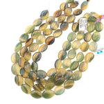 Rare Bicolor Natural Golden Yellow Green Fluorite Smooth Oval Beads 15x20mm Gemstone 15.5" Strand