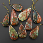 AAA Natural African Green Opal Teardrop Side Drilled Pendant