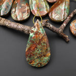 AAA Natural African Green Opal Teardrop Side Drilled Pendant