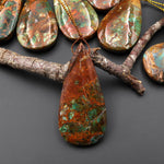 AAA Natural African Green Opal Teardrop Side Drilled Pendant