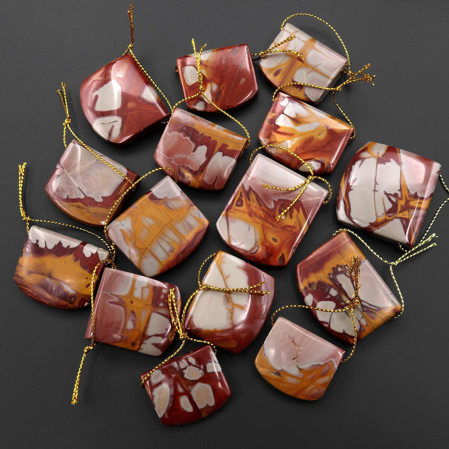 Natural Australian Noreena Jasper Pendant Rectangle Saddle Locket Shape