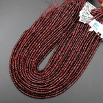 AAA Rare Natural Orange Champagne Malaya Garnet Faceted 3mm 4mm Thin Rondelle Beads 15.5" Strand