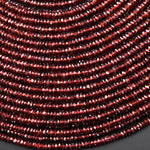 AAA Rare Natural Orange Champagne Malaya Garnet Faceted 3mm 4mm Thin Rondelle Beads 15.5" Strand