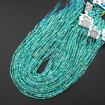 Natural Blue Green Russian Amazonite Faceted Round Beads 3mm Gemstone 15.5" Strand