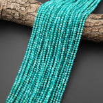 AAA Natural Blue Green Russian Amazonite Faceted Round Beads 3mm Gemstone 15.5" Strand
