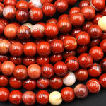 AAA Large Hole Beads 2mm 3mm Drill Natural Red River Brecciated Jasper 6mm Round Beads 8" Strand
