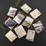 Natural American Picasso Jasper Rectangle Pendant Side Drilled Gemstone