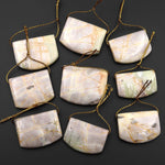 Natural American Picasso Jasper Rectangle Saddle Locket Pendant Side Drilled Gemstone
