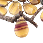 Natural Honey Golden Fluorite Teardrop Pendant Top Side Drilled Gemstone