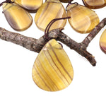 Natural Honey Golden Fluorite Teardrop Pendant Top Side Drilled Gemstone