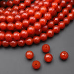 AAA Large Hole Beads 2mm 3mm Drill Natural Red Agate 6mm 8mm 10mm Round Beads 8" Strand