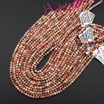 Natural Pink Rhodochrosite 4mm Smooth Round Beads 15.5" Strand