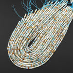 Faceted Natural Multicolor Amazonite 4mm Thin Rondelle Beads Gemstone 15" Strand