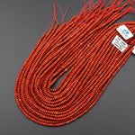AAA Faceted Natural Red Jasper 4mm Thin Rondelle Beads Saucer 15" Strand