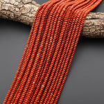 AAA Faceted Natural Red Jasper 4mm Thin Rondelle Beads Saucer 15" Strand