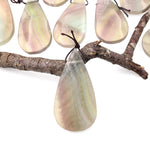 Natural Feather Fluorite Teardrop Pendant Top Side Drilled Gemstone