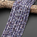 Rare Natural Sunstone Iolite Faceted 4mm Cube Gemstone Beads 15.5" Strand