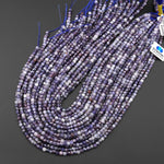 Rare Natural Sunstone Iolite Faceted 4mm Cube Gemstone Beads 15.5" Strand
