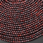 Faceted Natural Red Tiger Iron 3mm Round Beads 15.5" Strand
