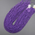 AAA Natural Purple Amethyst Smooth 2mm Round Beads High Quality Gemstone 15.5" Strand