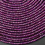 AAA Faceted Natural Purple Garnet Faceted 4mm Rondelle Beads Gemstone 15.5" Strand