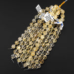 AAA Natural Citrine Faceted 12mm Round Beads Geometric Double Hearted Star Cut Gemstone 7.5" Strand